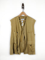 Two Piece Goat Leather Vest and Overcoat (XL)